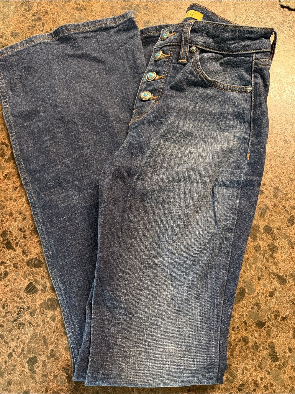 Shyanne Women's Blue Bootcut Jeans with Button-Fly